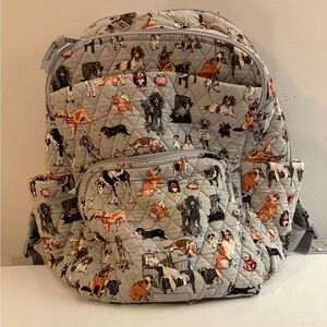 Vera Bradley Dogs Best In Show Large Grey Backpack Bag